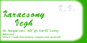 karacsony vegh business card